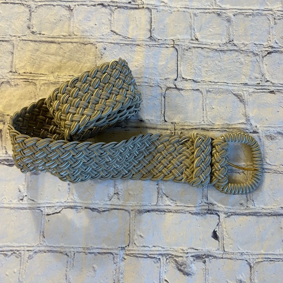 VINTAGE LIZ CLAIBORNE (2) BRAIDED BELTS MADE IN TAWIAN BROWN & BEIGE SIZE M/L - Picture 5 of 7